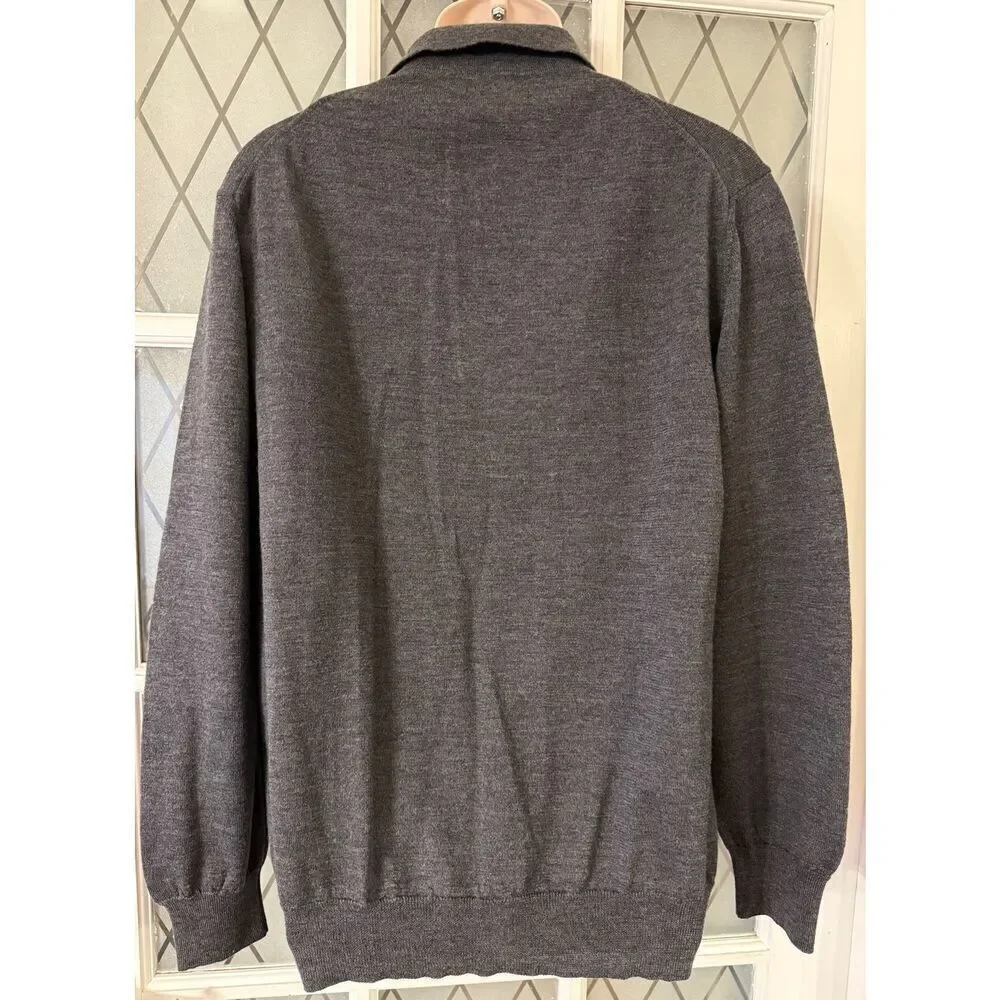 PONTE VECCHIO Italy Men's Pullover Sweater Size XLarge Gray Merino Wool - Picture 3 of 6